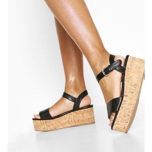 Black platform sandals